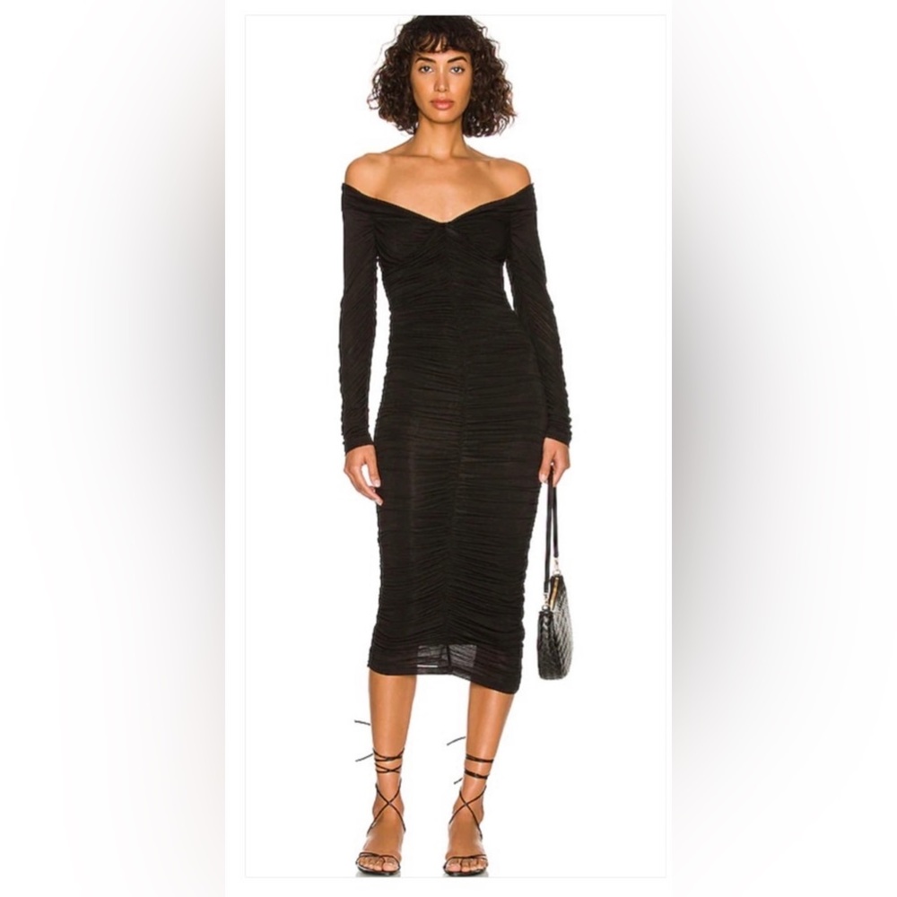 Brand New, Never Worn (With Tags) Revolve Bardot Black Midi Dress